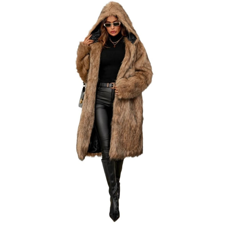 Faux fur coat for women with hood and soft lining Lune London
