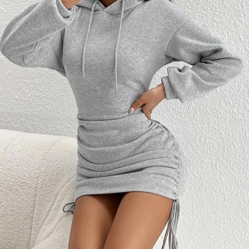 Hooded dress for women with gathered hem and comfortable fit Amarae