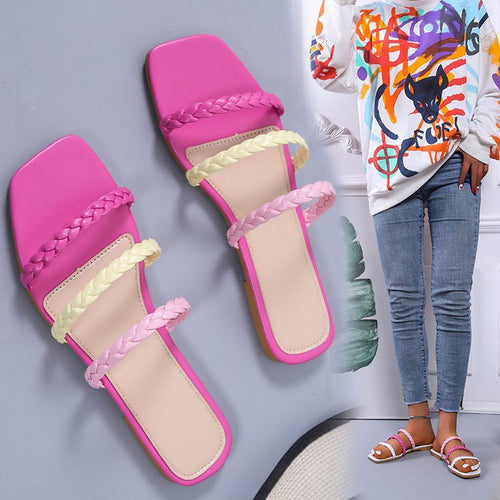 Elegant Women Strap Sandals with Woven Detail Amarae