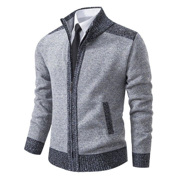 Quilted knit jacket for men with high collar and practical pockets Lune London
