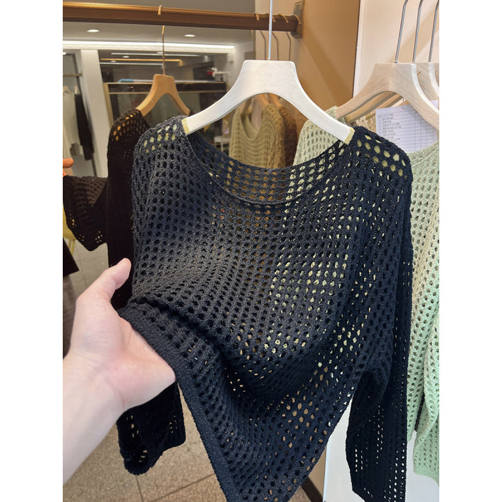 Pull féminin aéré en tricot avec motif de maille grossière Chic & Stil