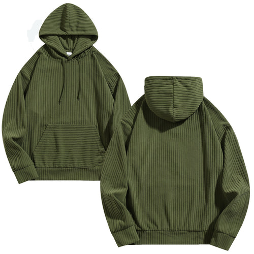Casual hooded sweatshirt for men with ribbed design and practical pockets Amarae