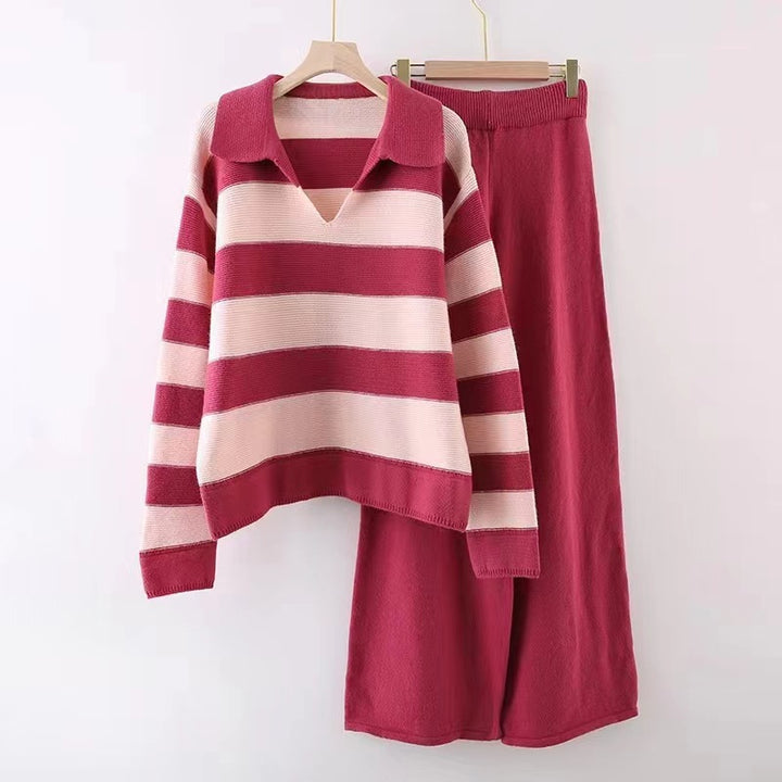 Chic and Stylish Striped Casual Set for Ladies