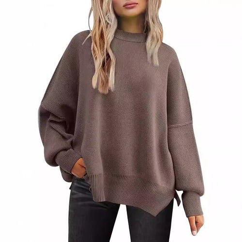 Oversized knitted sweater for women with wide sleeves and a textured surface Amarae