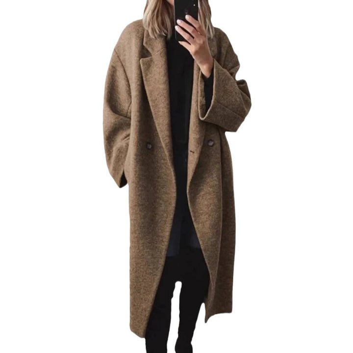 Elegant wool coat for women with double button closure technique Lune London