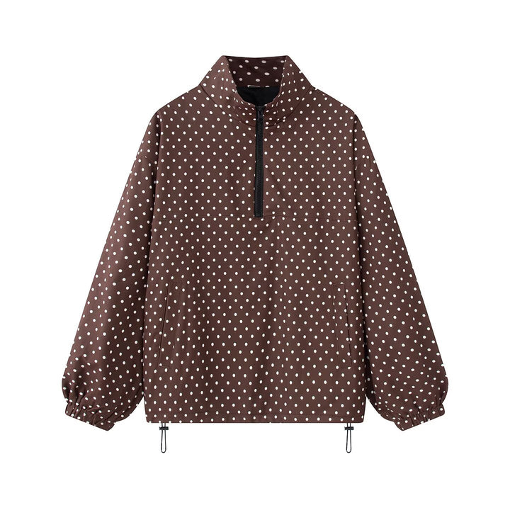Women's Water-Repellent Oversized Anorak with Half Zipper and Kangaroo Pocket Amarae