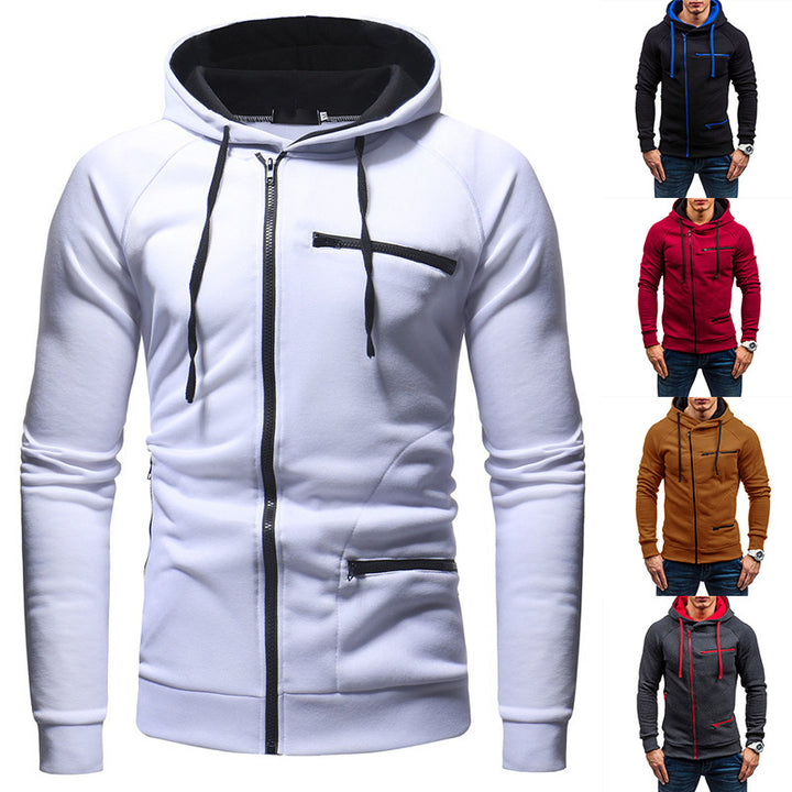 Men's hoodie with modern zipper and contrasting details Lune London