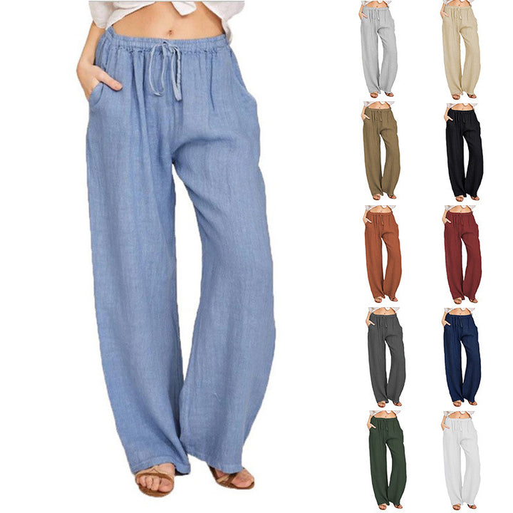 Wide linen trousers for ladies Lune London