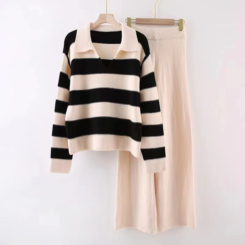 Chic and Stylish Striped Casual Set for Ladies