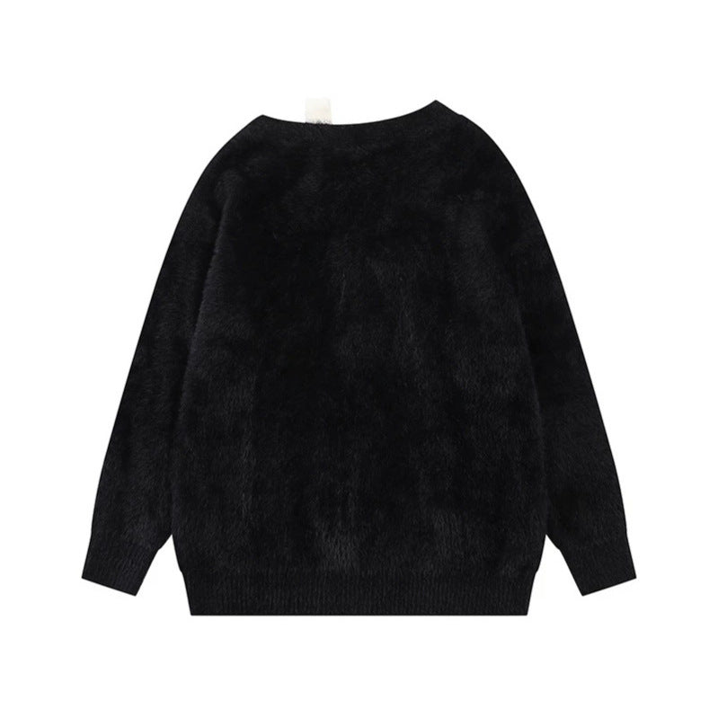 Women's Cozy Knit Sweater with Cartoon Note and Star Motif Amarae