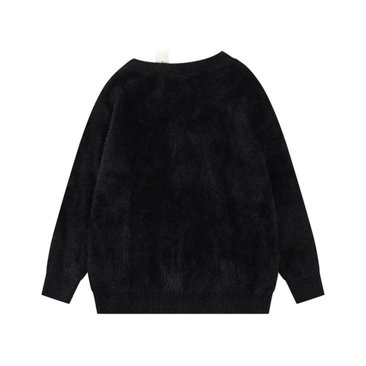 Women's Cozy Knit Sweater with Cartoon Note and Star Motif Amarae