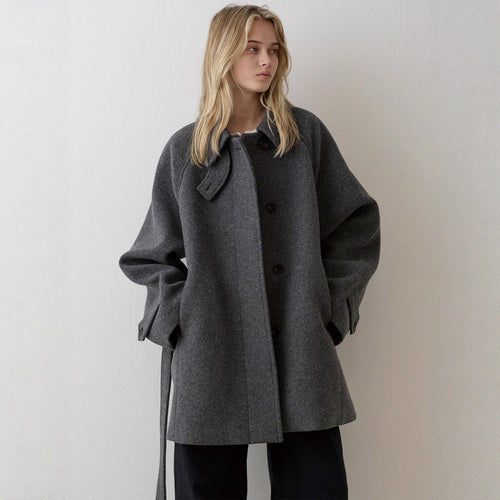Manteau en laine matelassé pour femmes avec col élégant Chic & Stil