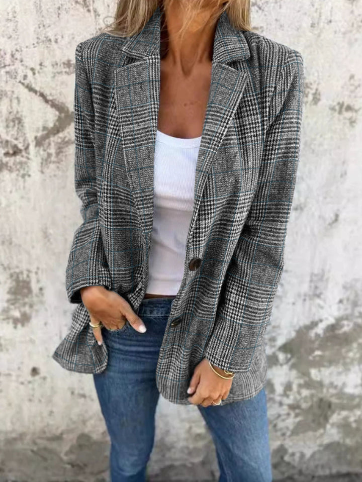 Ladies Checkered Blazer Lune London