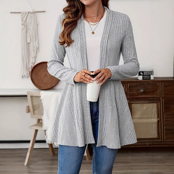Ladies Long Cardigan with Floating Hem Lune London