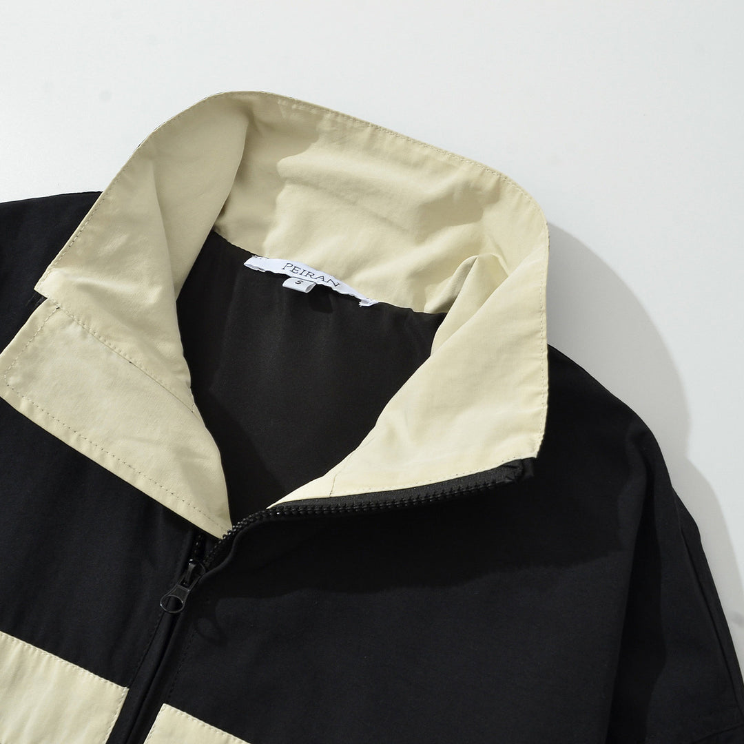 Women's sporty track jacket with high stand-up collar and contrasting stripes Amarae