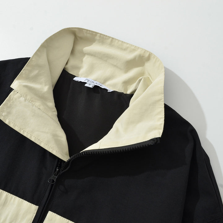 Women's sporty track jacket with high stand-up collar and contrasting stripes Amarae