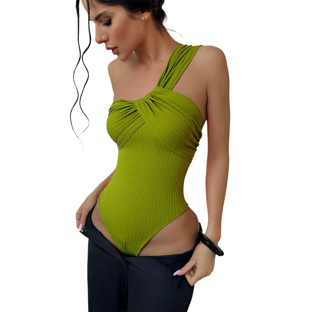 Maillot de bain élégant pour femme à une épaule avec un design de drapé sophistiqué Chic & Stil