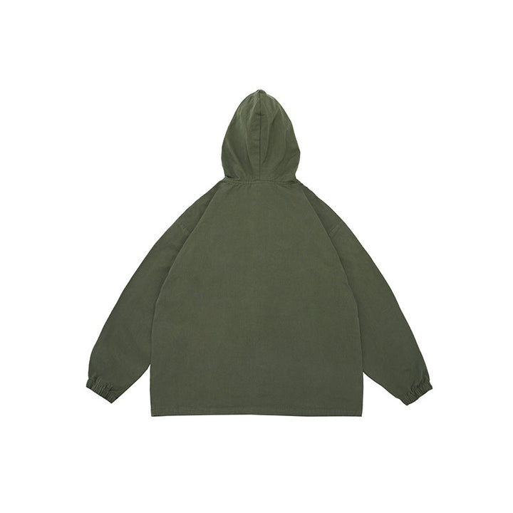Unisex Oversized Hoodie with Button Placket, Kangaroo Pocket and Elastic Cuffs Amarae