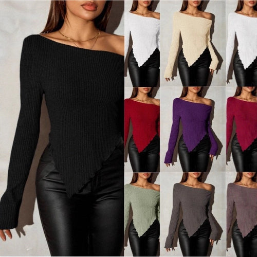 Dames Pull en tricot asymétrique Chic & Stil