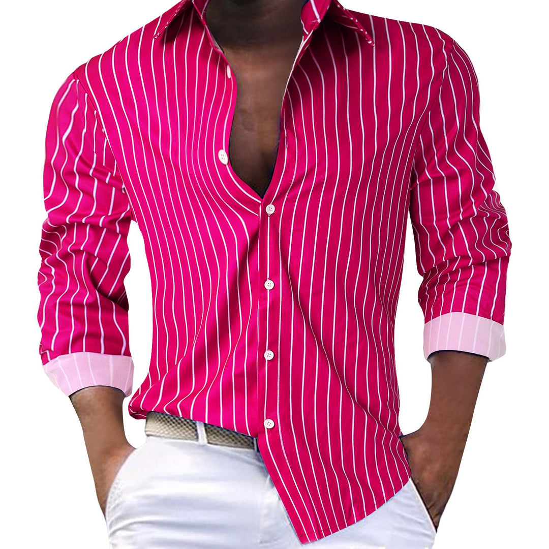 Men's Slim-Fit Shirt with Modern Stripe Pattern Amarae