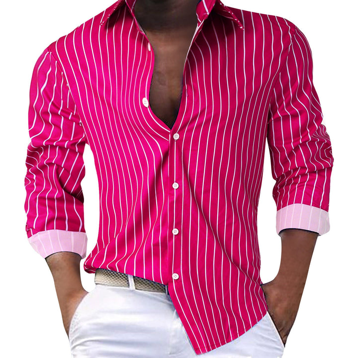 Men's Slim-Fit Shirt with Modern Stripe Pattern Amarae