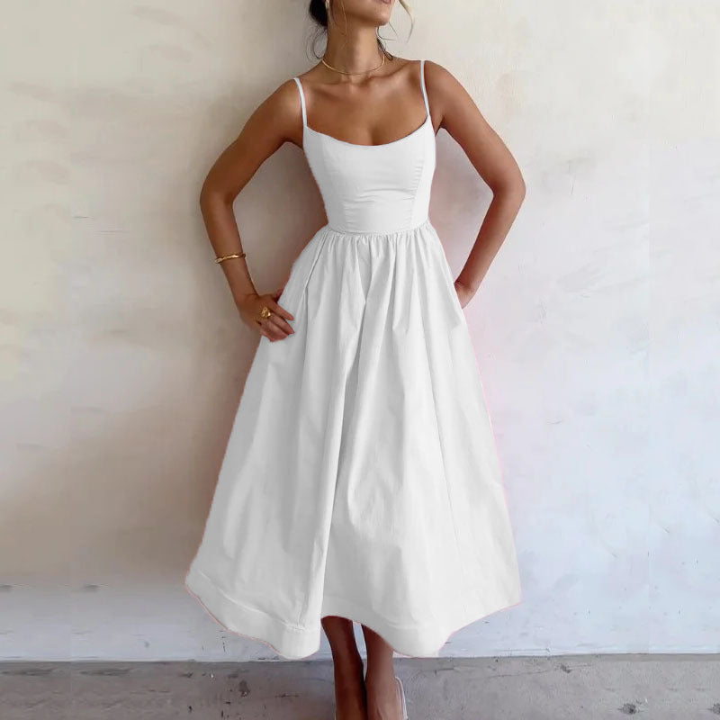Maxi dress for women with a timeless A-line silhouette and thin straps Lune London