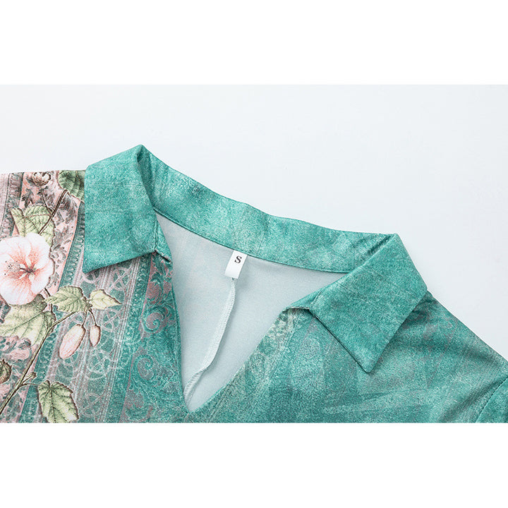 Lune London Women's polo dress with embroidered floral pattern