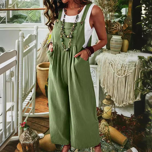 Ladies casual jumpsuit with wide legs and pockets Amarae