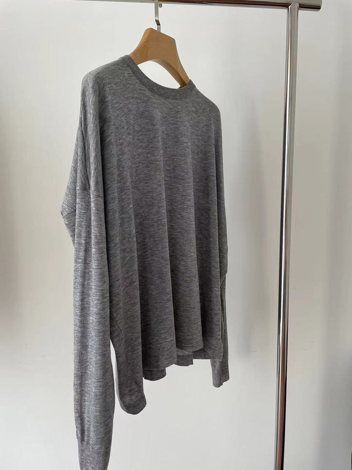 Women oversized long sleeve T-shirt with relaxed fit and wide neckline Lune London