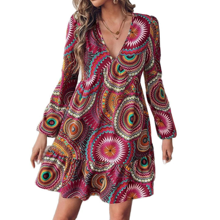 Lune London Bohemian Printed Mini Dress for Women