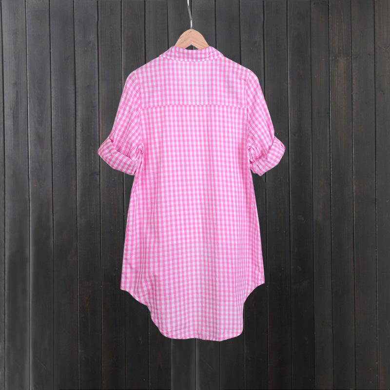 Lune London women's casual checkered shirt dress