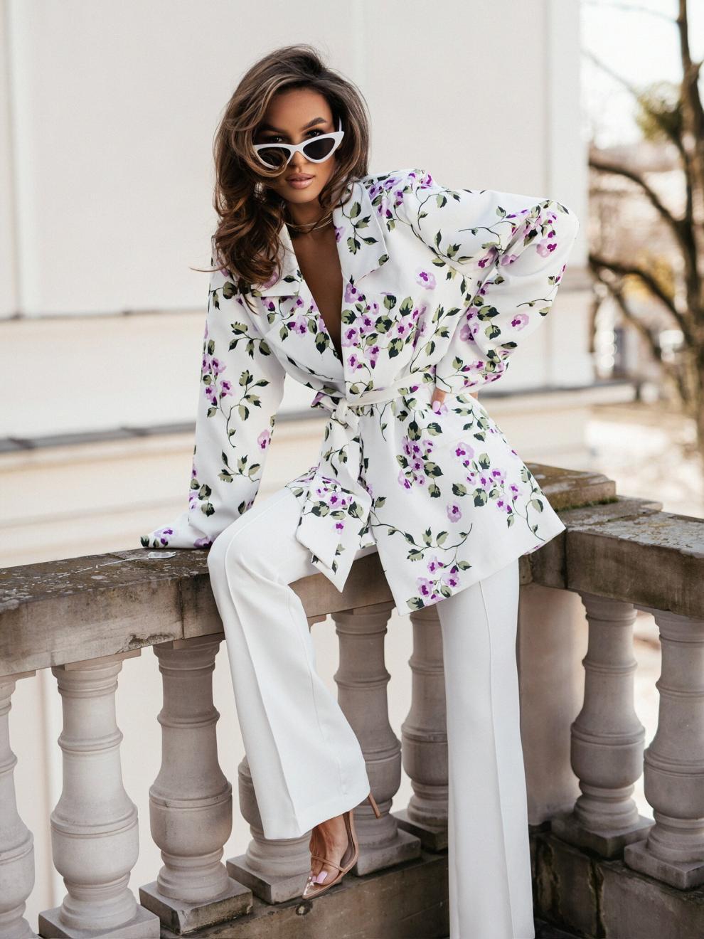 Robe blazer pour femmes avec imprimé animal et ceinture moderne Chic & Stil