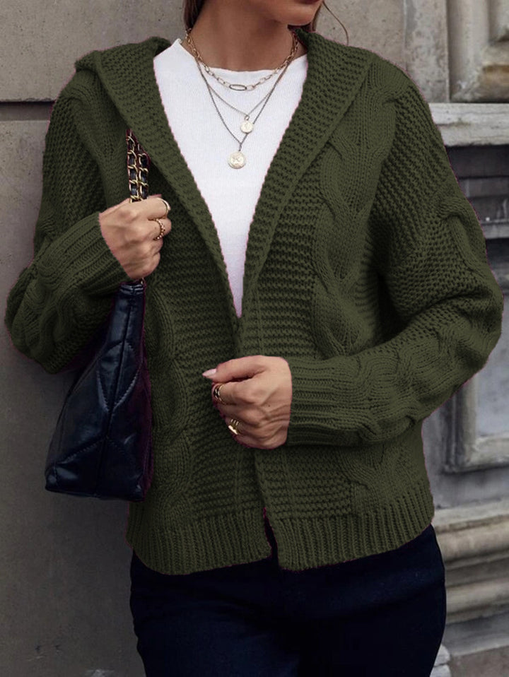 Ladies cardigan with hood and macramé pattern Lune London