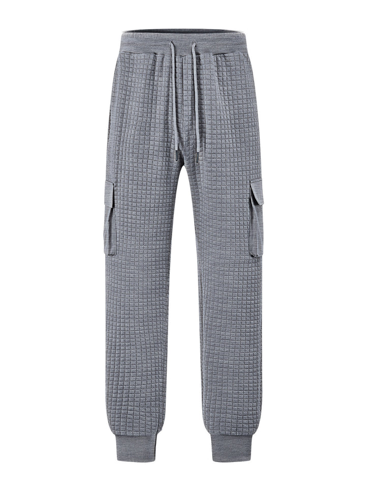 Men's cargo jogger pants with textured design and practical pockets Lune London