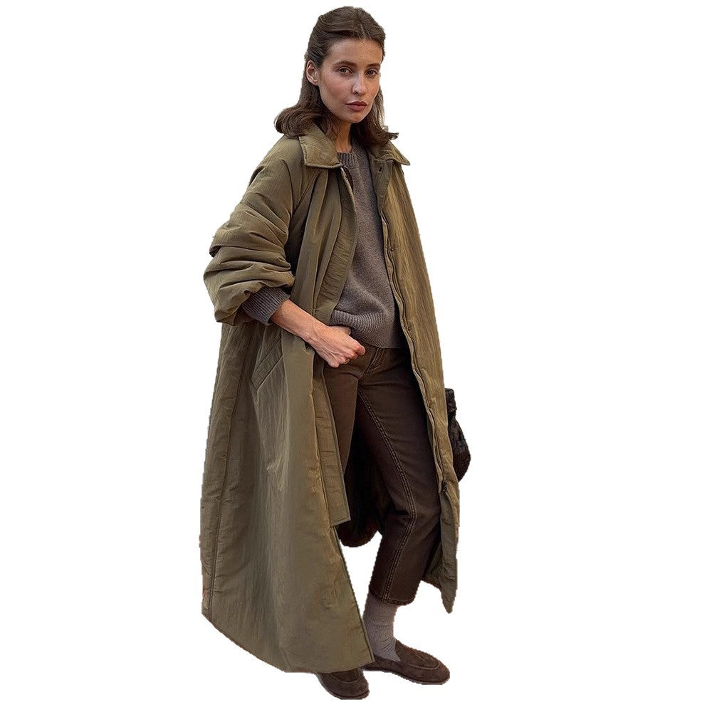 Women's Oversized Padded Coat with Balloon Hem and Raglan Sleeves Amarae