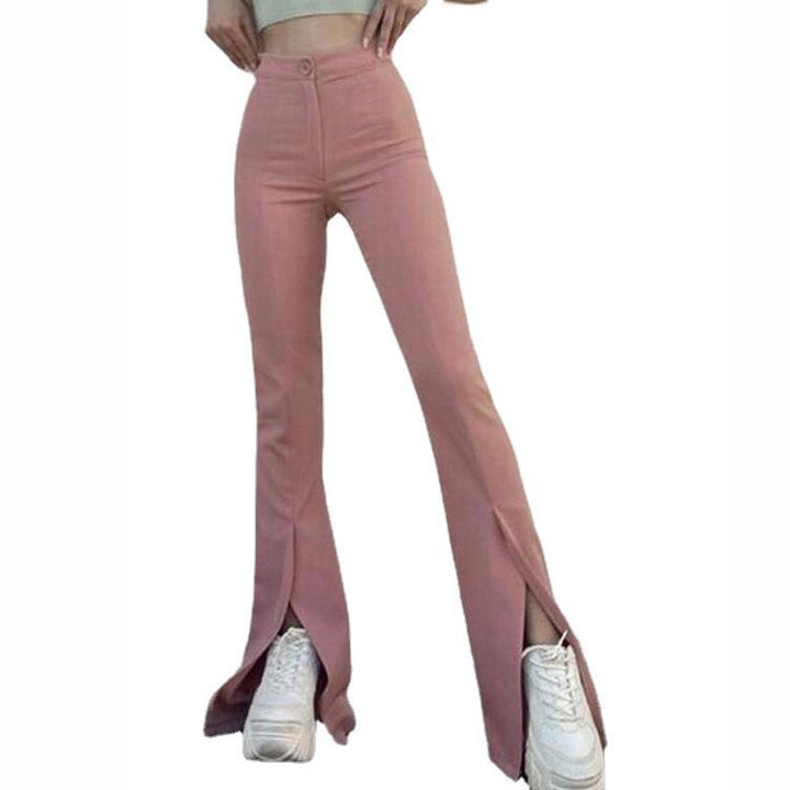 Flared leggings for women with side slit Lune London