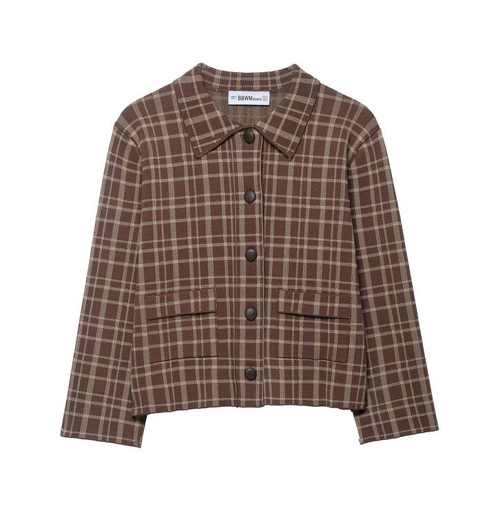 Ladies Chic Short Checkered Jacket