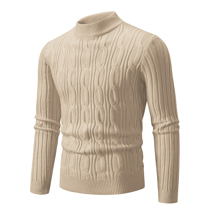 Knitted sweater for men with raised magnetic pattern and high collar Lune London