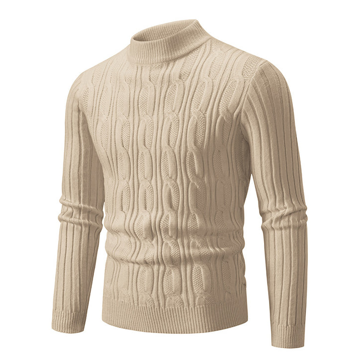 Knitted sweater for men with raised magnetic pattern and high collar Lune London