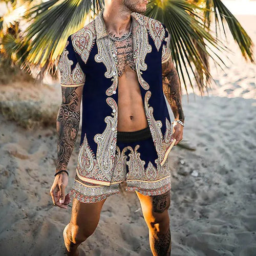 Men's Stylish Summer Casual Outfit with Paisley Pattern Amarae