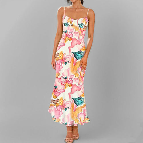 Robe Maxi Élegante pour Femmes avec Fines Bretelles et Dégradé Fantaisiste Chic & Stil