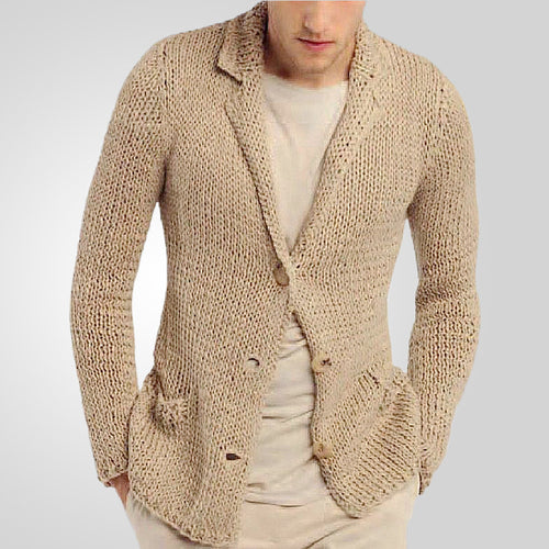 Knitted blazer for men with a natural and rustic design featuring practical pockets Amarae