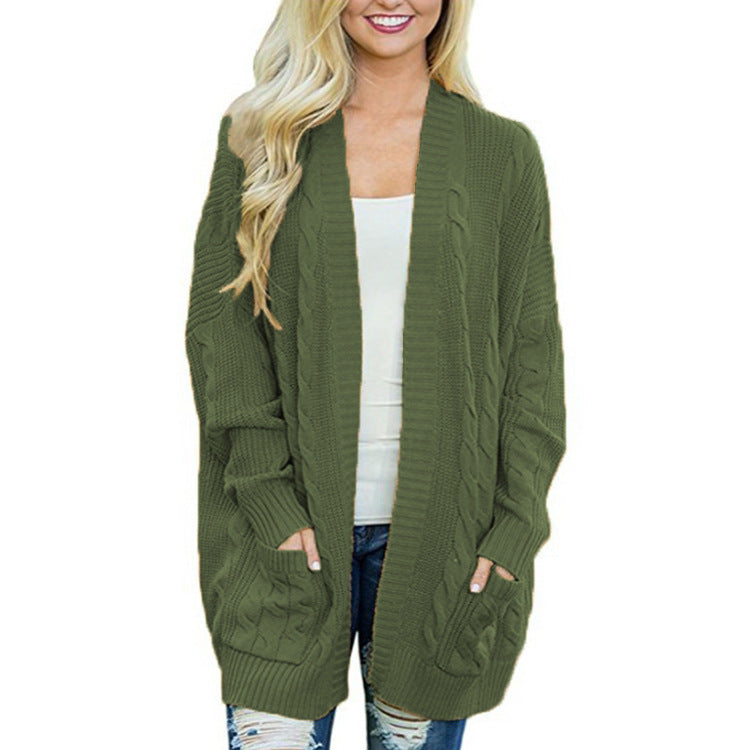 Ladies Chunky Knit Cardigan with deep pockets and elegant structure Lune London