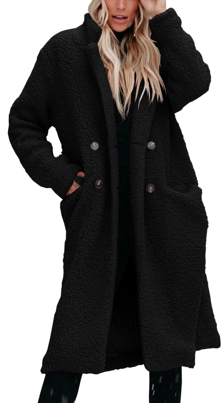 Ladies Teddy Coat with Buttons Lune London