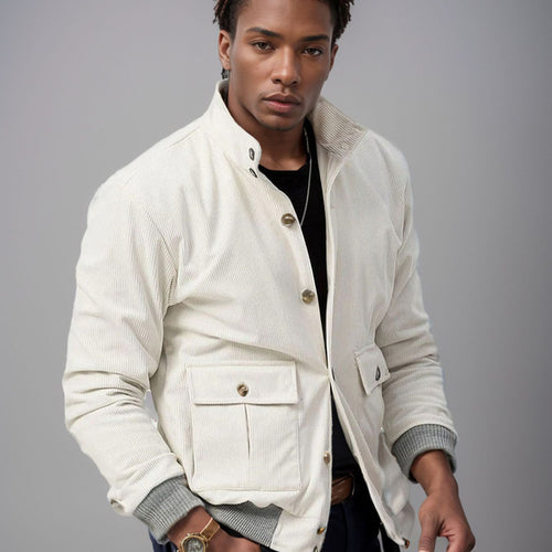 Modern quilted jacket for men with practical pockets and high collar Amarae