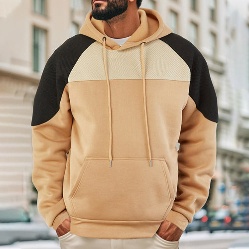 Sporty hoodie for men with contrasting sleeves and a practical kangaroo pocket Amarae