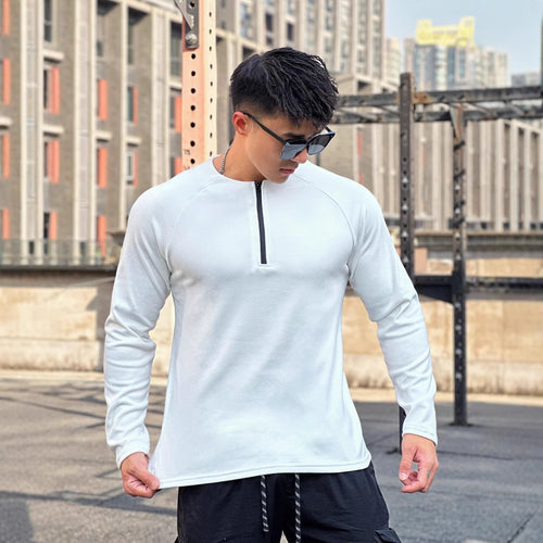Functional T-shirt for men with innovative zipper and breathable structure Amarae
