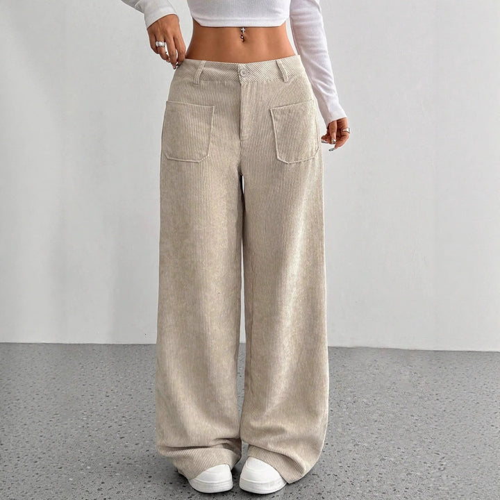 Wide corduroy pants for women with pockets Lune London