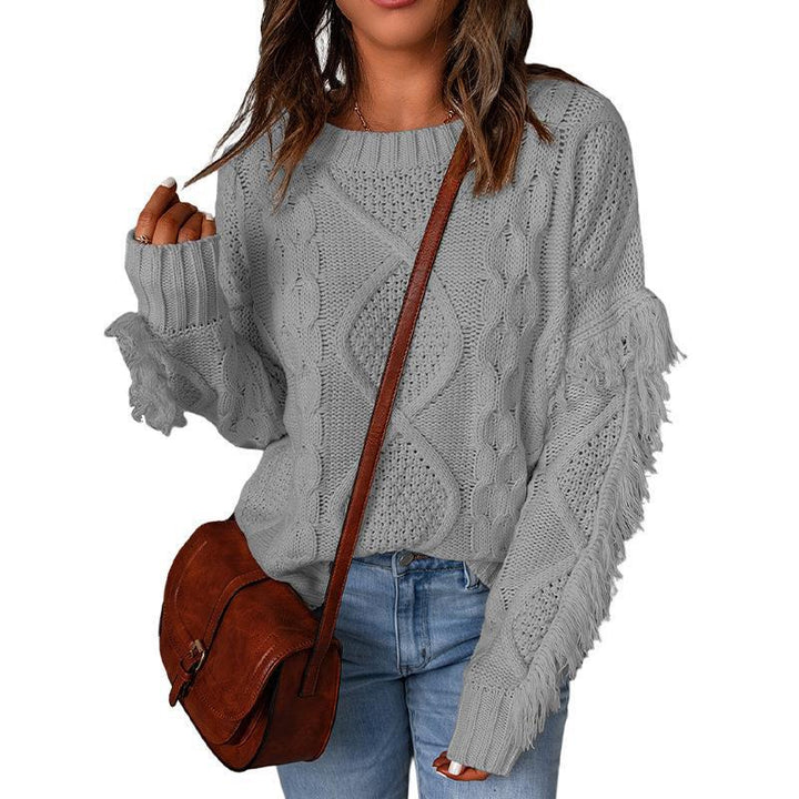 Chunky knit sweater for women with drop shoulders and elastic edges Lune London