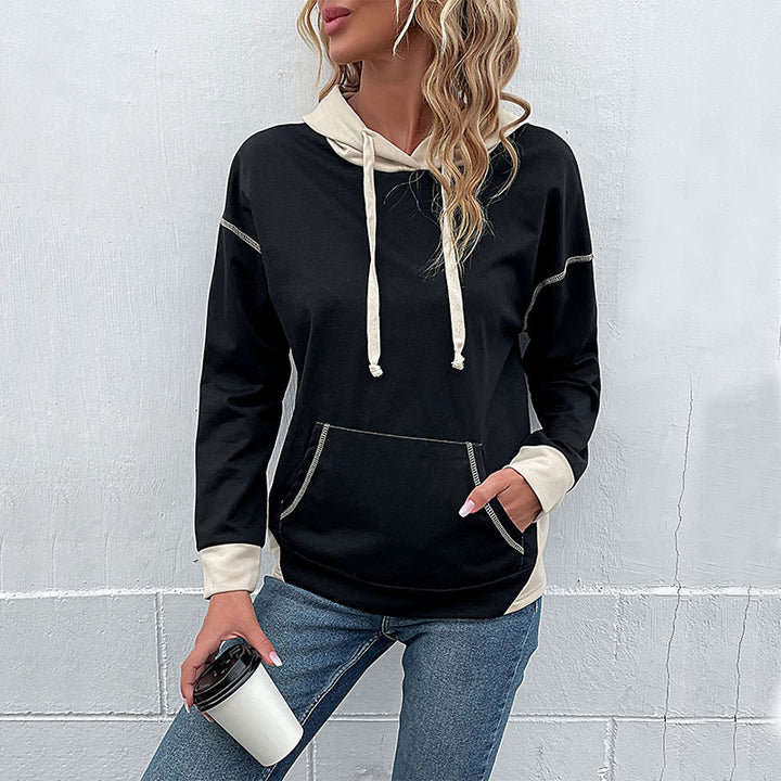 Casual hooded sweater for ladies with practical kangaroo pocket design Lune London